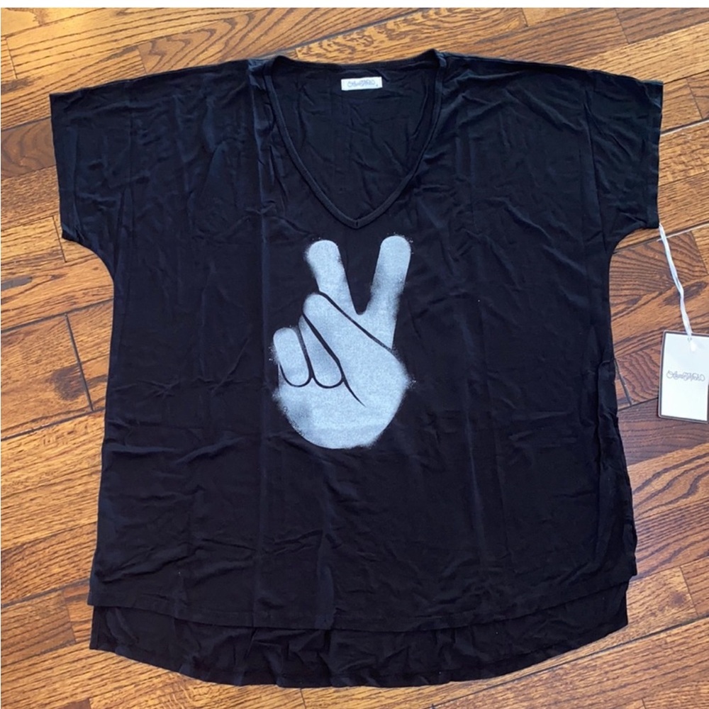 Spray Peace Love V Neck in Micromodal  Super Soft